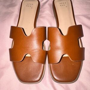 a new day Tan Slide Sandals